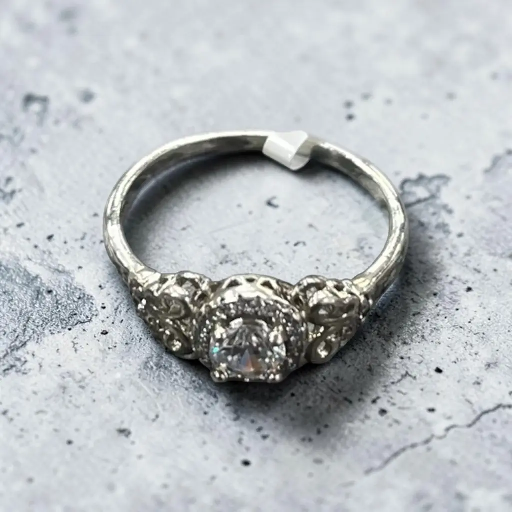 Fancy Square Cz Silver Ring - Ssrg 345 - View 2