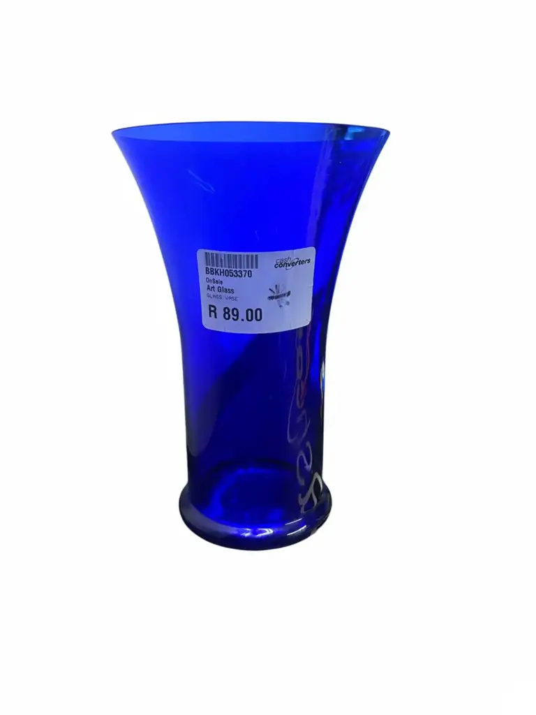 Cobalt Blue Flared Art Glass Vase