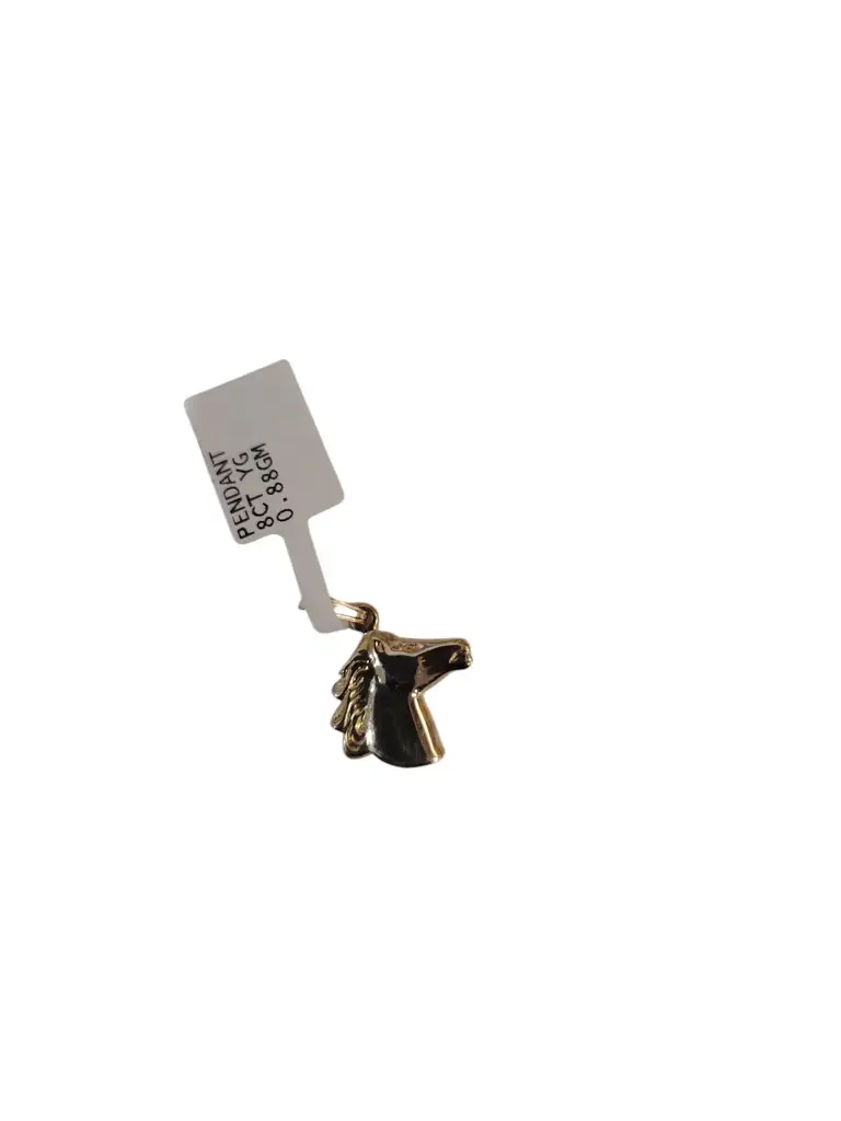 9ct Yellow Gold Pendant Horse Head