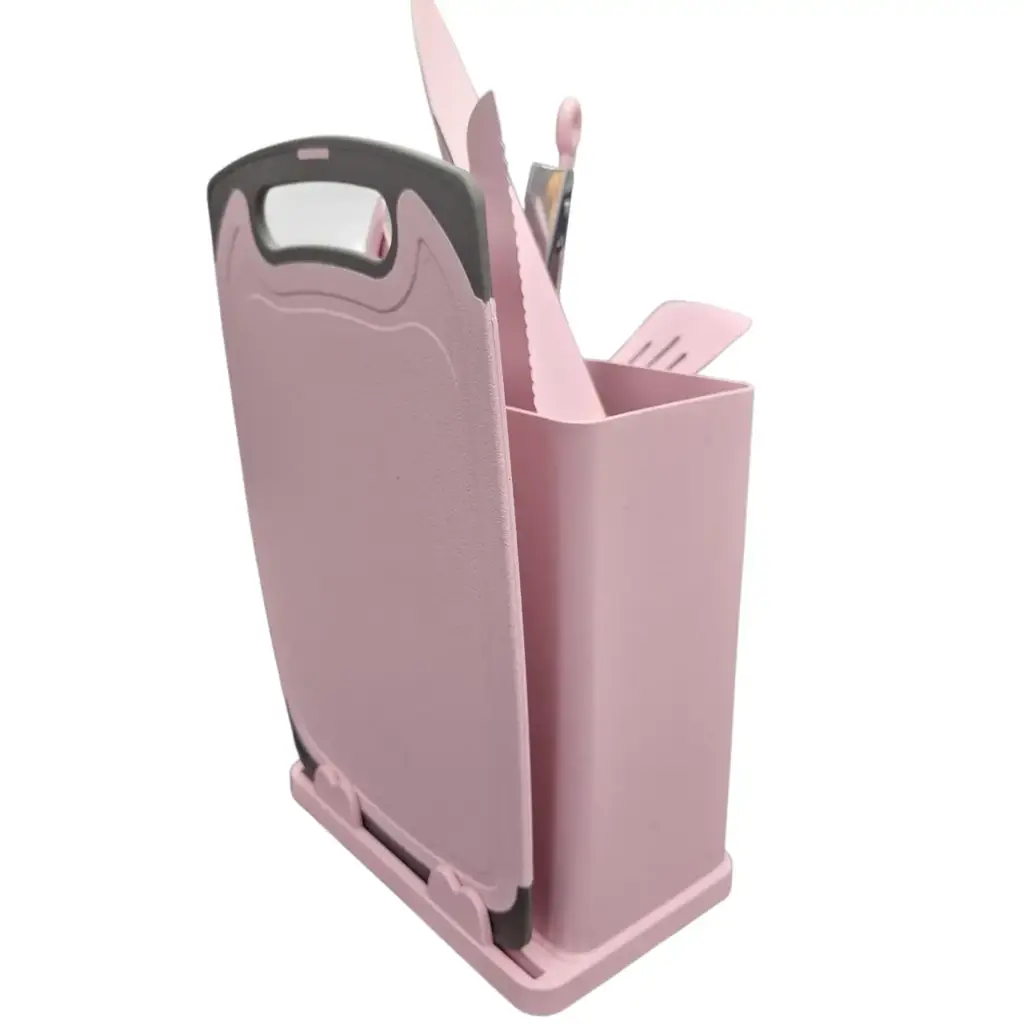 19-Piece Pink Silicone Kitchen Utensil And Knife Set - View 2