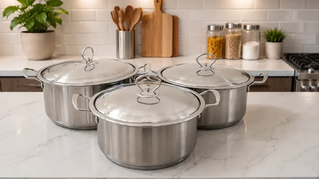 6-Piece Stainless Steel Pot Set