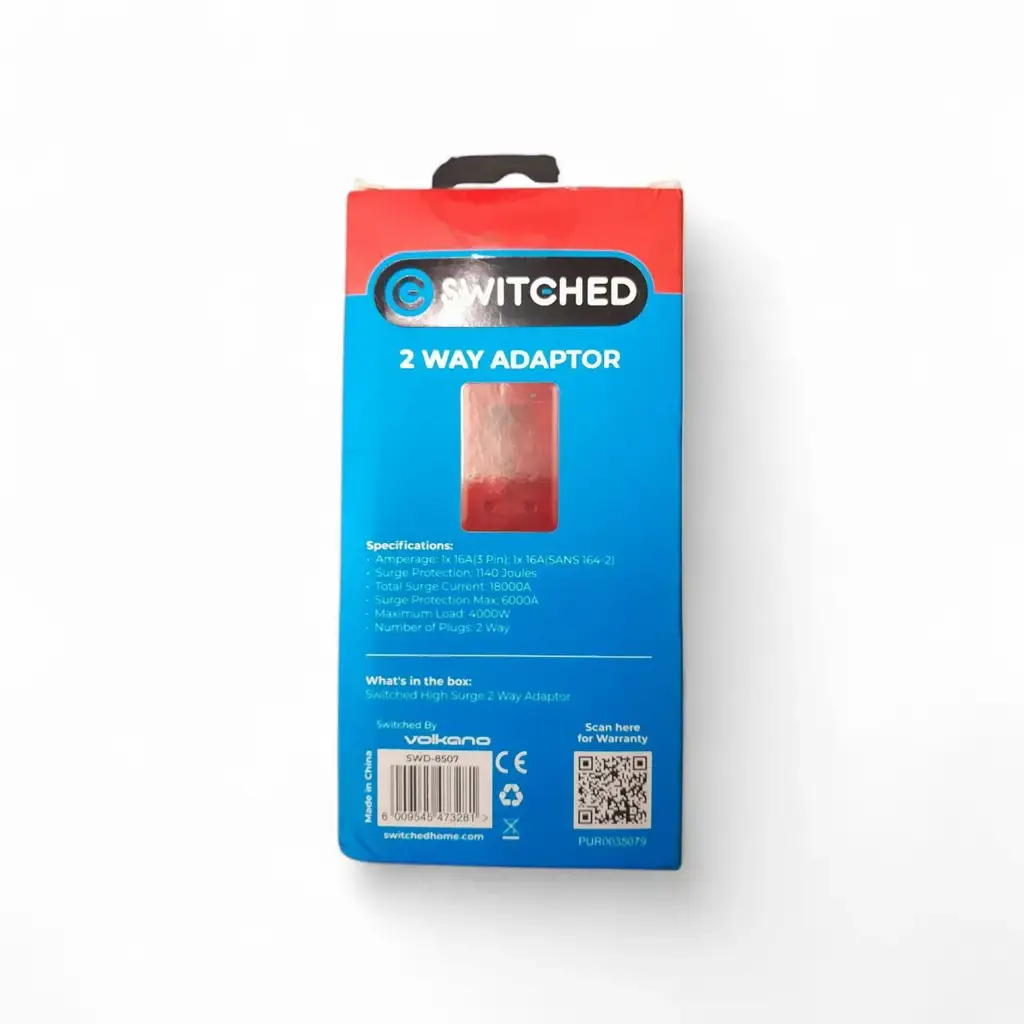 Switched 2 Way Multi Surge Plug - View 2