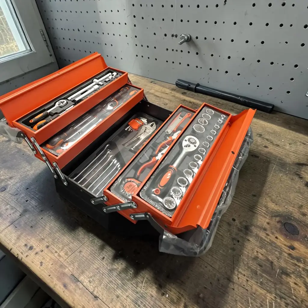 Professional Chrome Vanadium 85 Piece Tool Set With Cantilever Metal Box