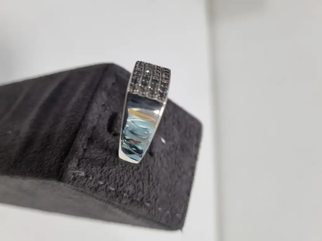 Sterling Silver Classic Bling Micro Pave Ring - View 2
