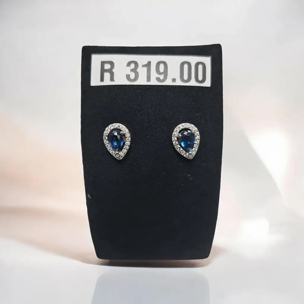 Pear-Cut Blue Sapphire-Style Studs