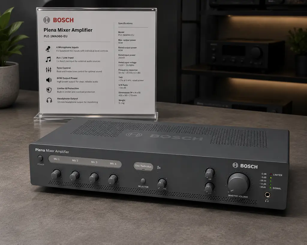 Bosch Plena 60W Mixer Amplifier (Ple-1Ma060-Eu)