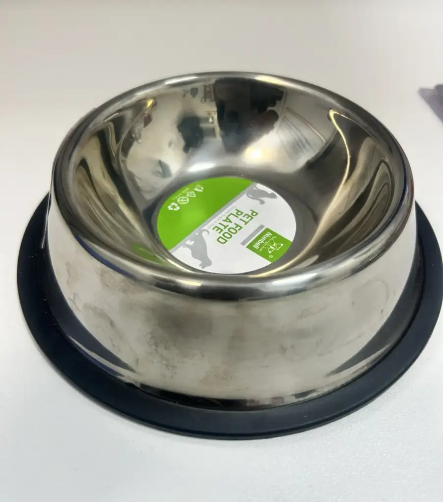 Nunbell Pet Food Plate - Silver Small