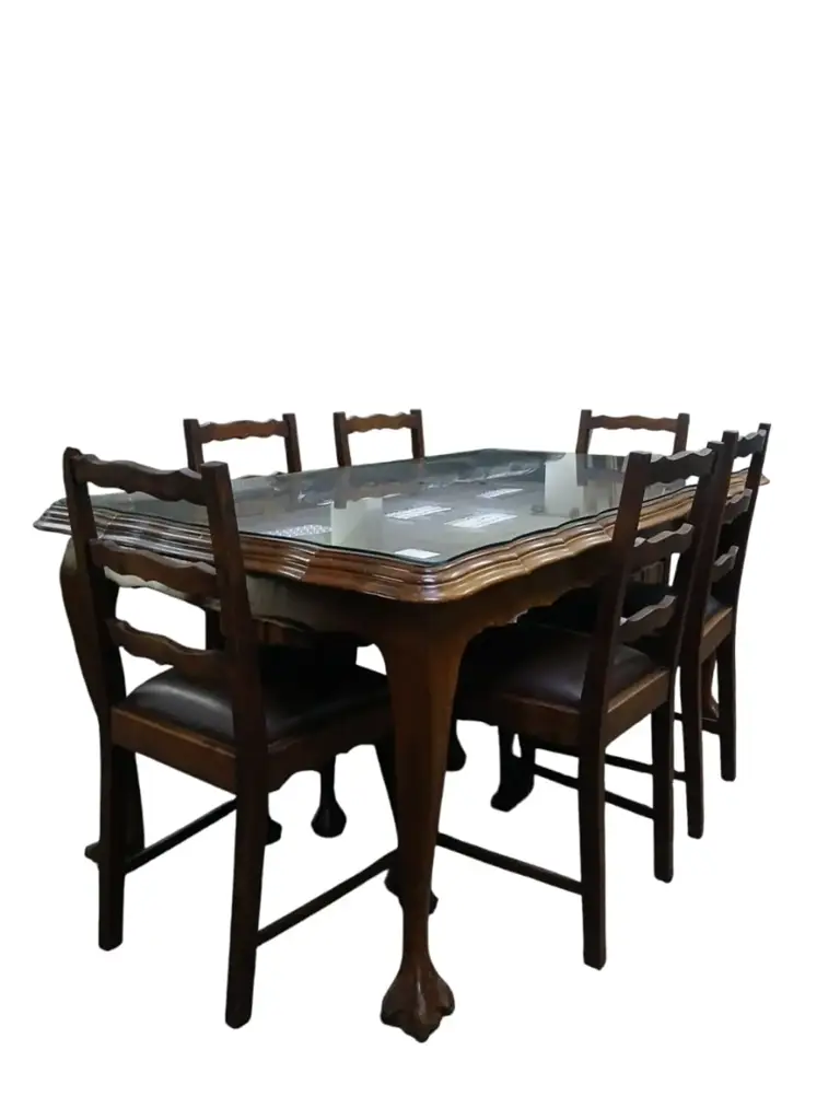 Vintage Imbuia Wooden Dining Room Suite
