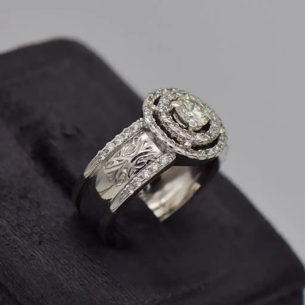 9ct White Gold Dress Ring - View 2