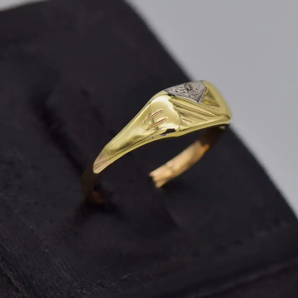 9ct Yellow Gold Men's Ring - View 2