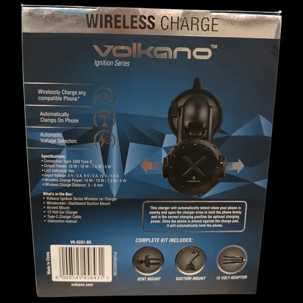 Volkano 15W Automatic Wireless Car Charger Kit - View 3