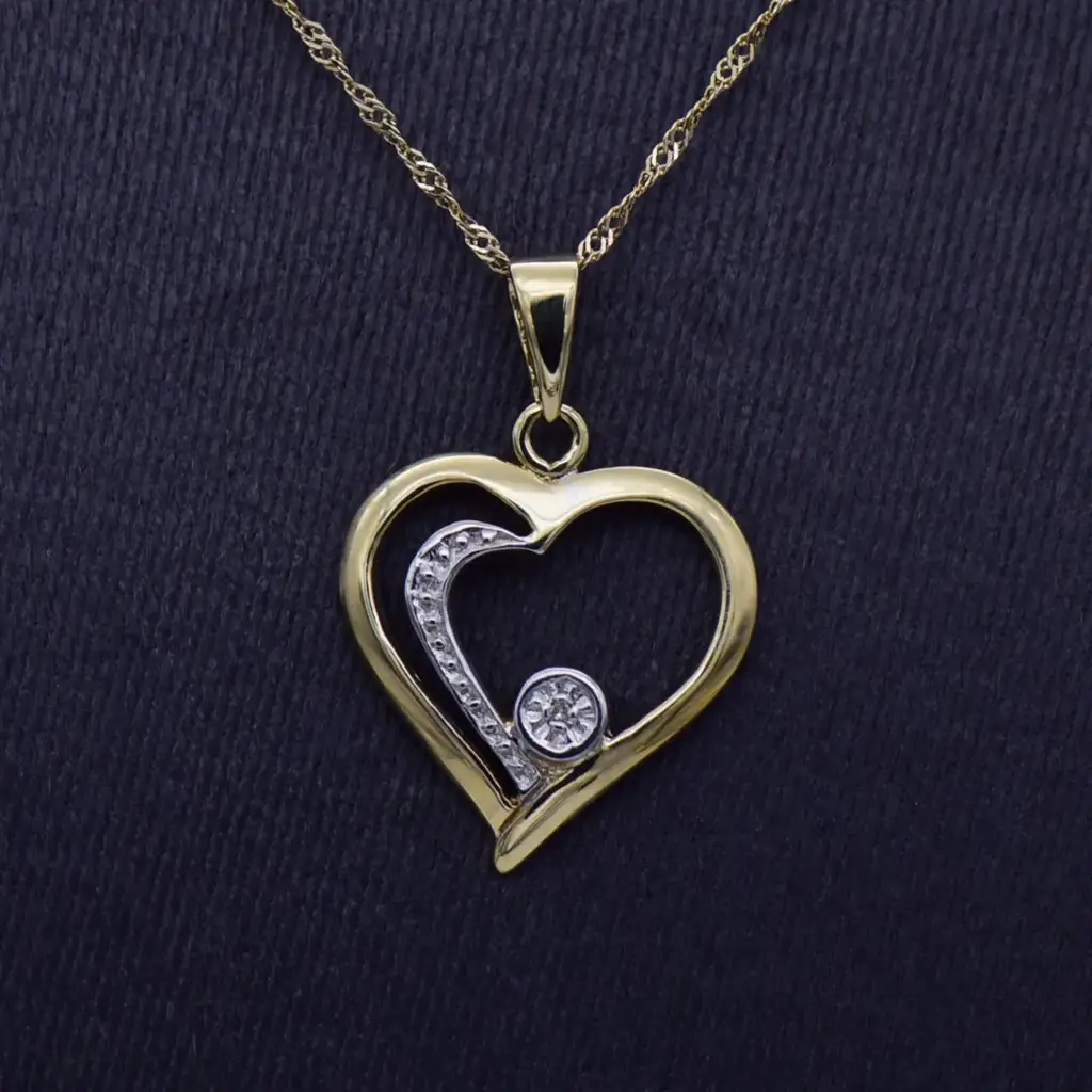 9ct Yellow Gold Chain & Pendant - View 2