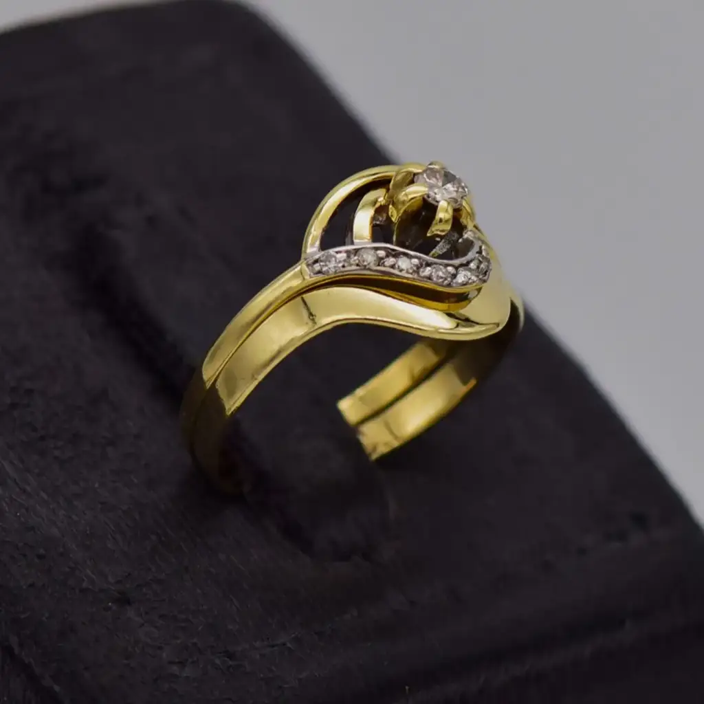 9ct Yellow Gold Wedding Ring Twin Set - View 2