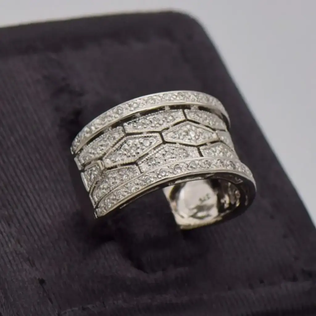 9ct White Gold Dress Ring - View 2