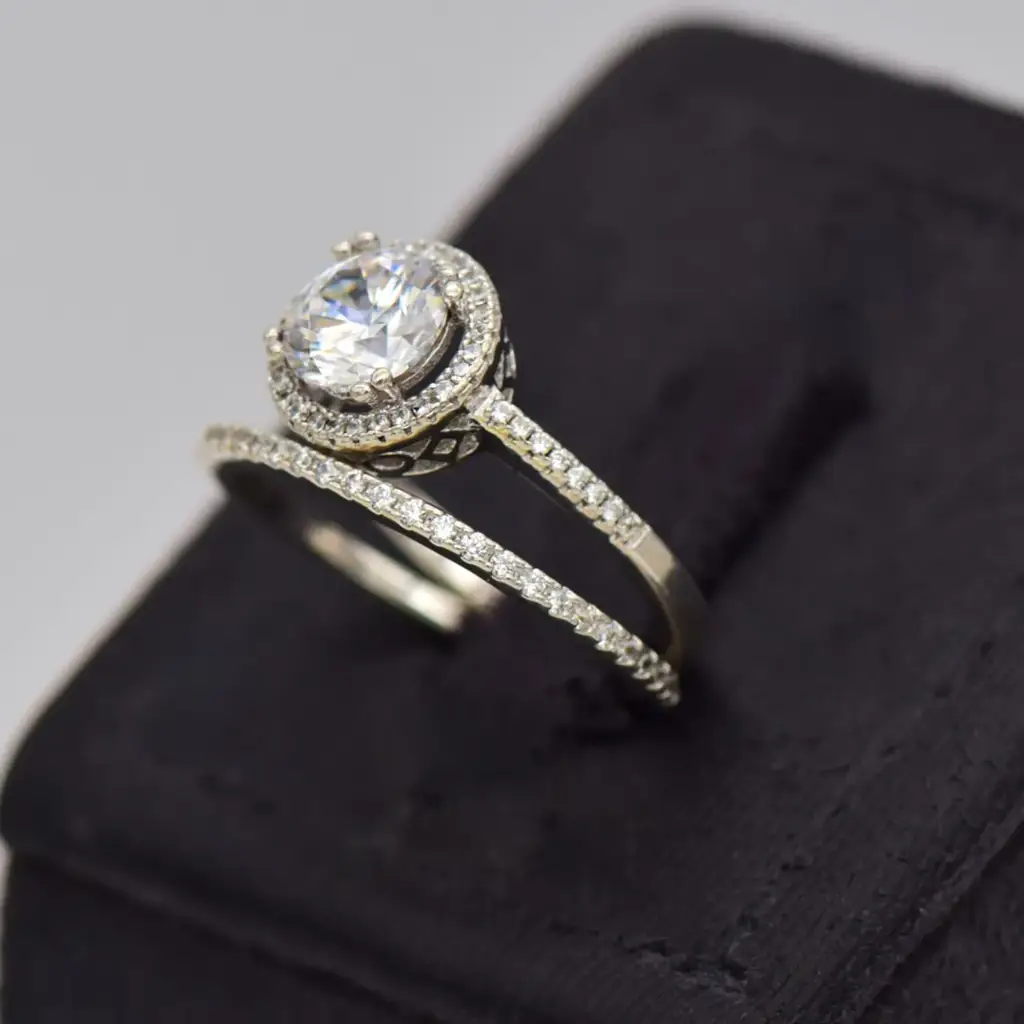 Silver-925 Wedding Ring Twin-Set - View 3