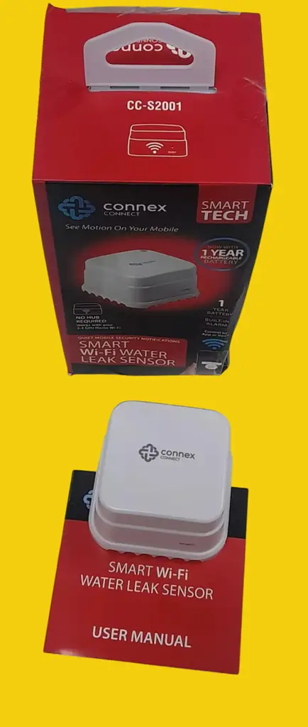 Connex Connect Cc-S2001 Smart Wifi Water Leak Sensor, White - View 2