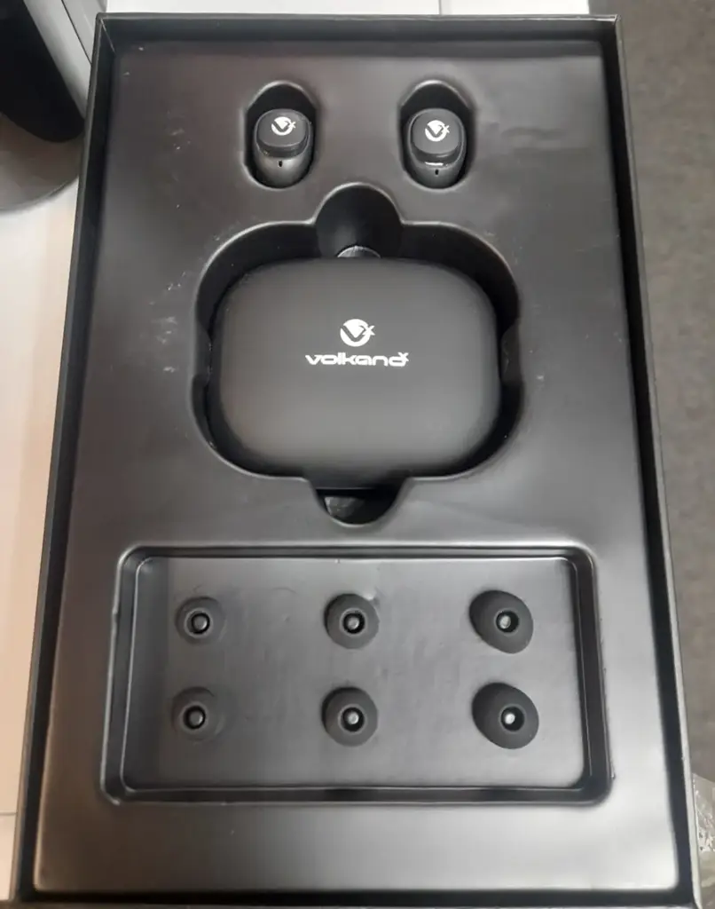 Volkanox Astral Series True Wireless Earphones With Power Bank Charging Case – Black - View 2