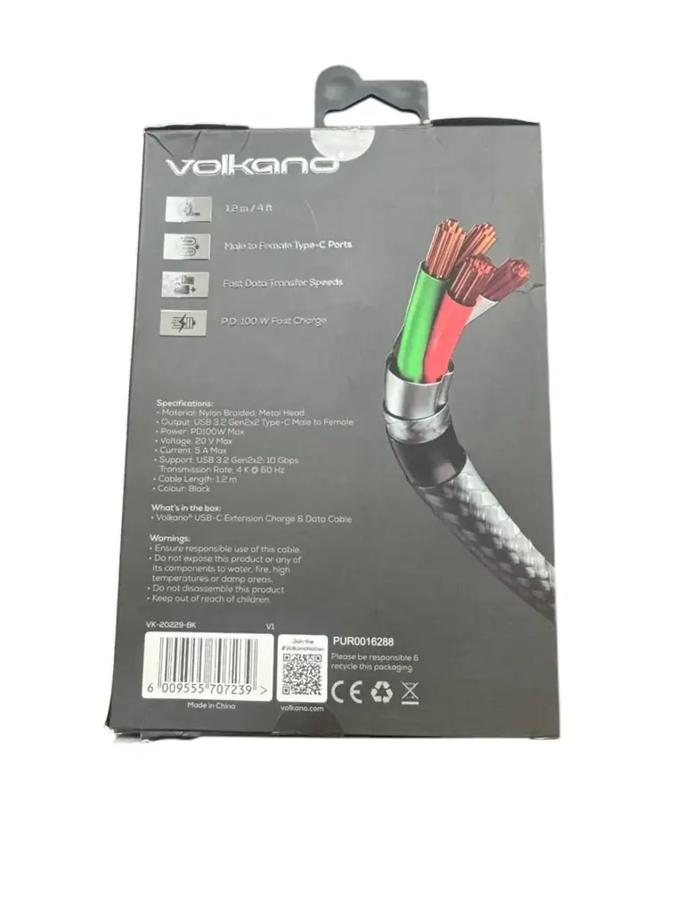 Volkano Usb-C Extension Charge & Data Cable - View 2
