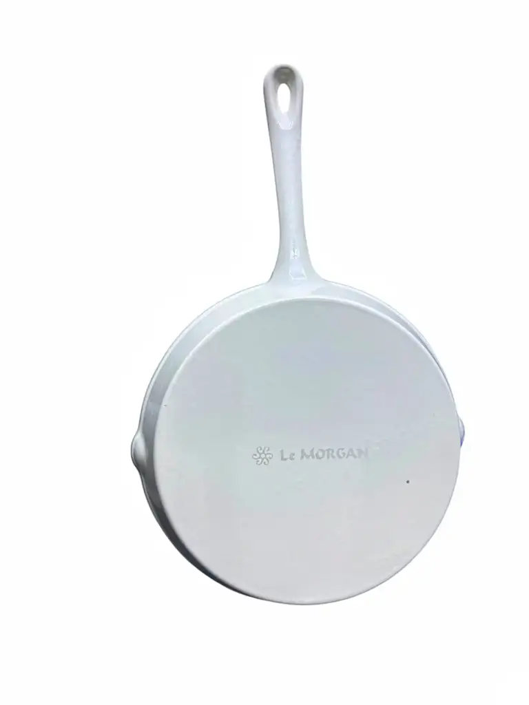 Le Morgan White Enameled Cast Iron Fry Pan - View 2