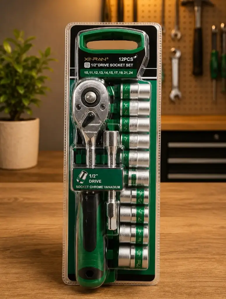 Xinran 1/2'' Drive Socket Set 12 Piece