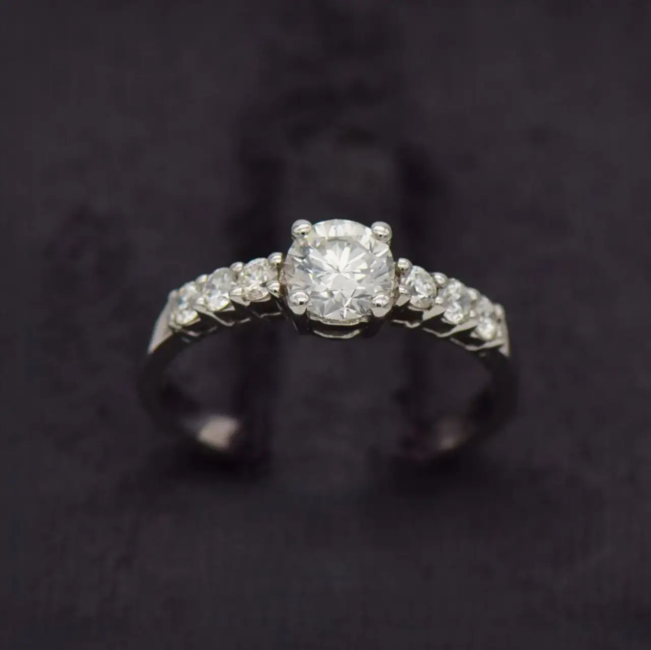 18ct White Gold Engagement Ring - View 1