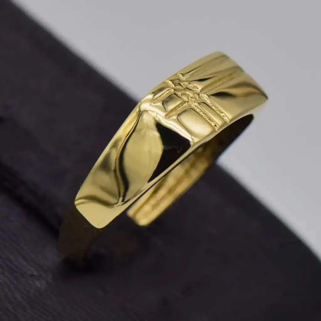 9ct Yellow Gold Men's Ring - View 2