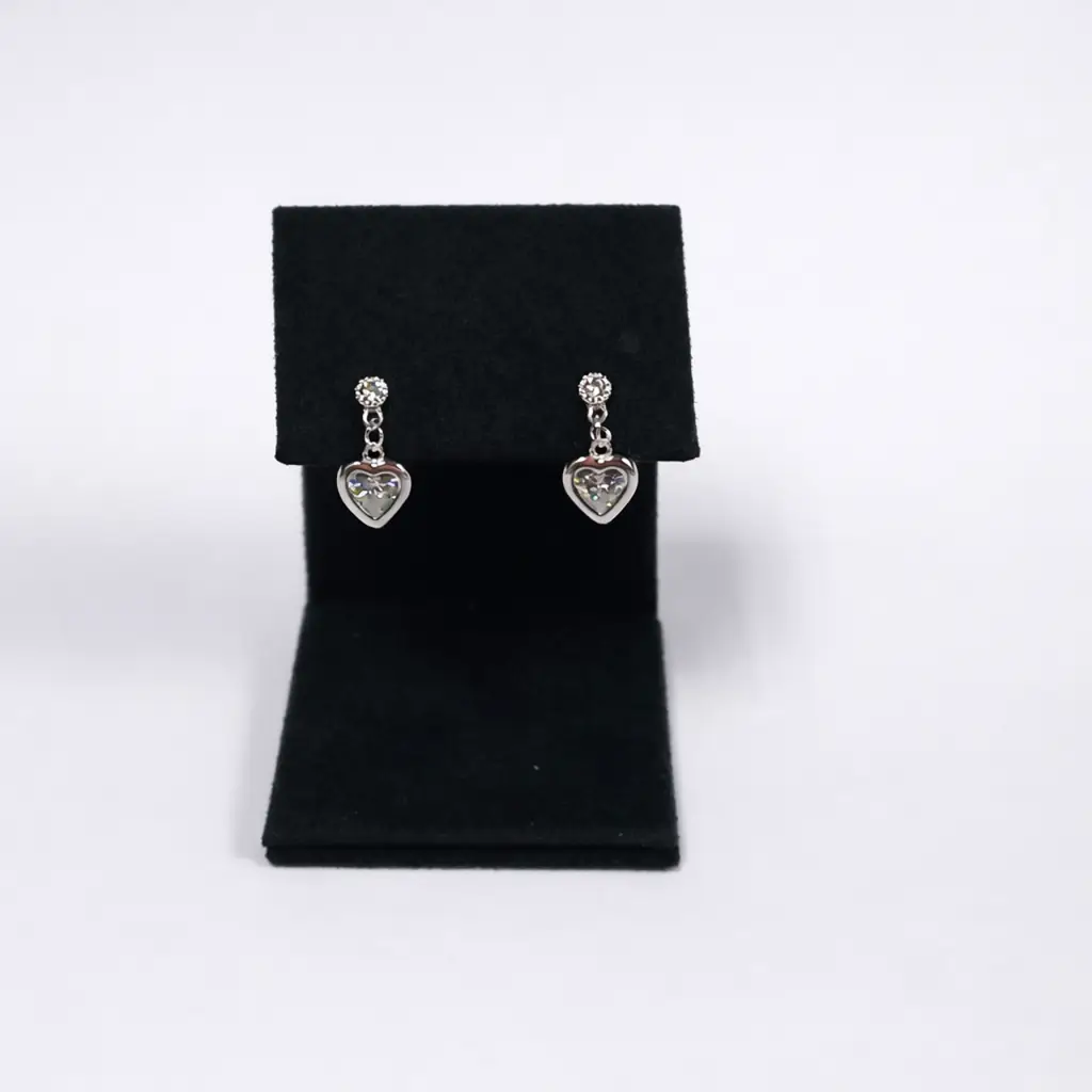 925 Drop Heart Earings Sker019