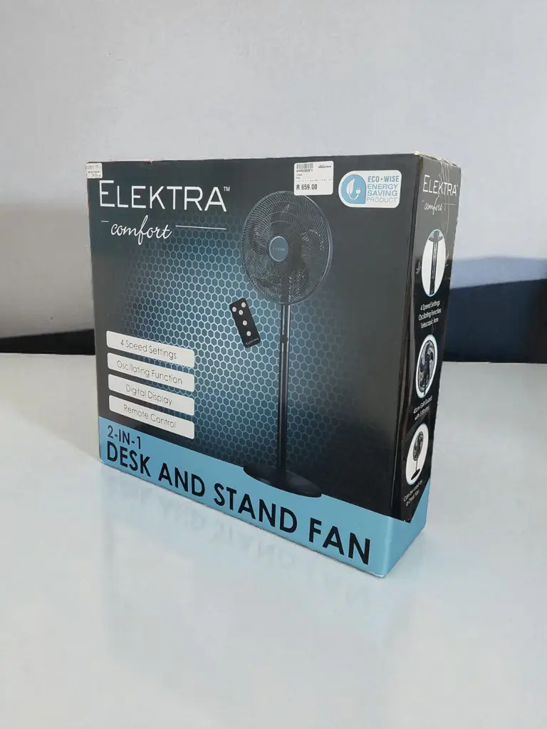 Elektra Comfort 2‑In‑1 Desk & Stand Fan