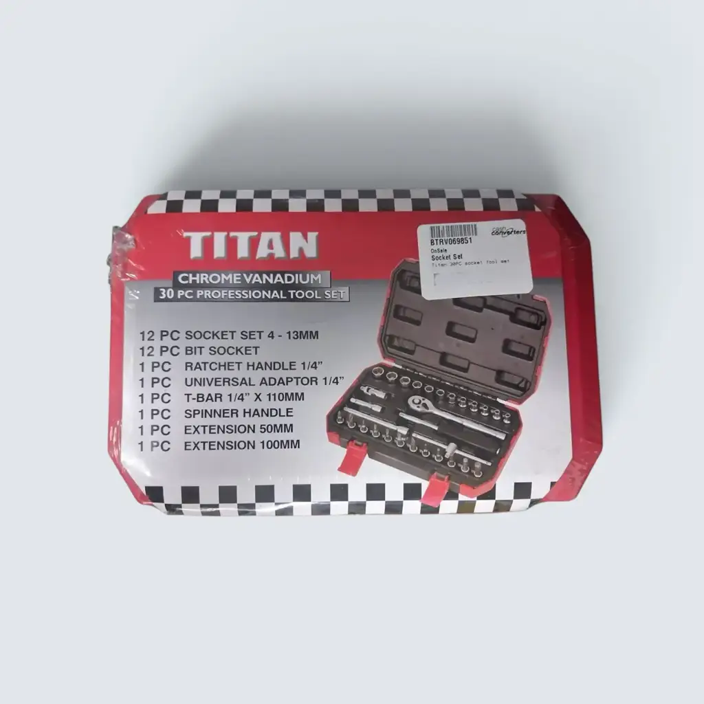 Titan 30-Piece Chrome Vanadium Socket Set - View 2