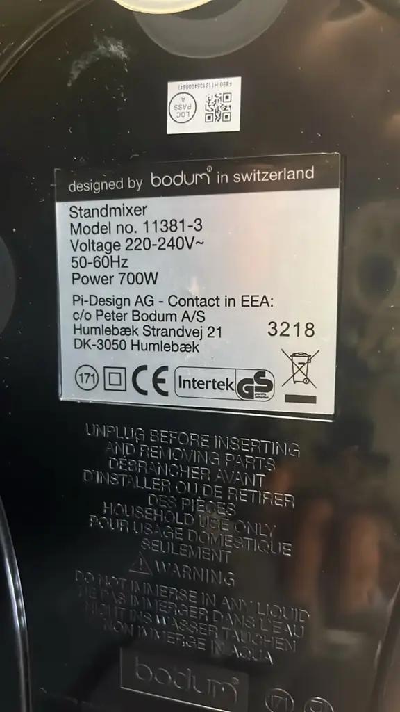 Bodum Stand Mixer 700W – Model 11381-3 – Second Hand - View 2