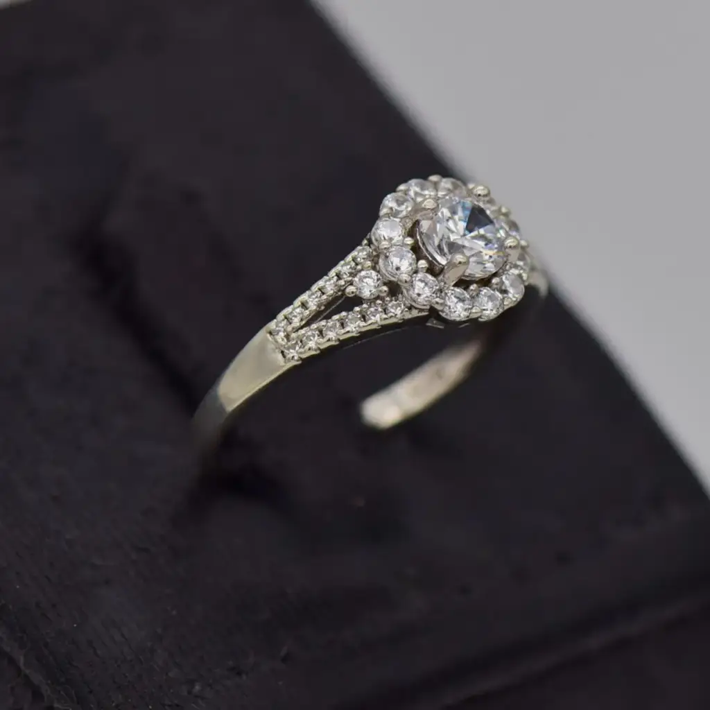 Silver-295 Cluster Dress Ring - View 2