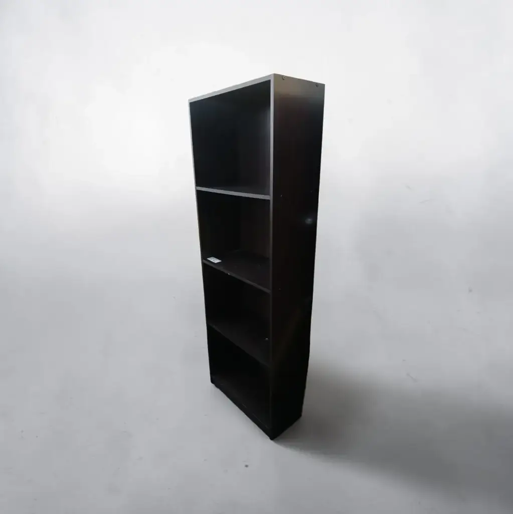 4-Tier Slim Wooden Bookcase – Espresso / Dark Walnut