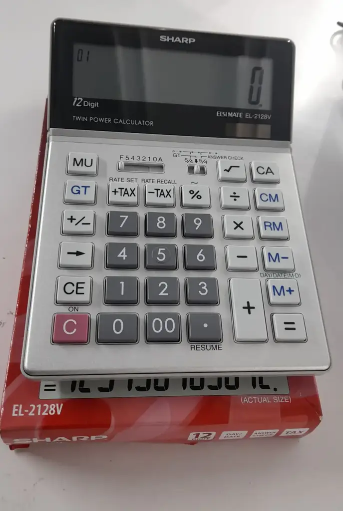 Sharp El2128v Semi-Desk Calculator