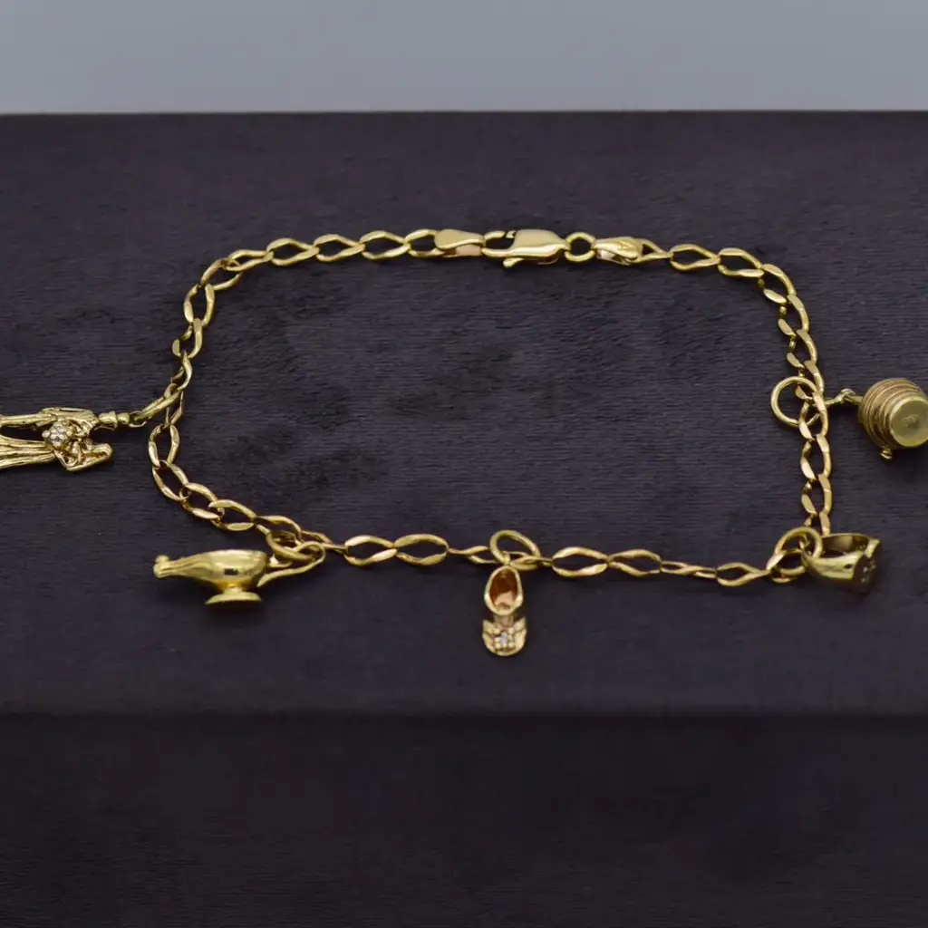 9ct Yellow Gold Charms Bracelet