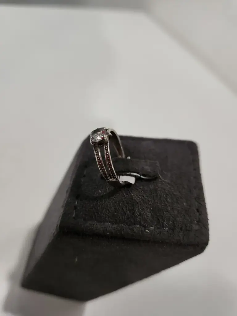 Sterling Silver Cubic Zirconia Engagement Ring - View 2