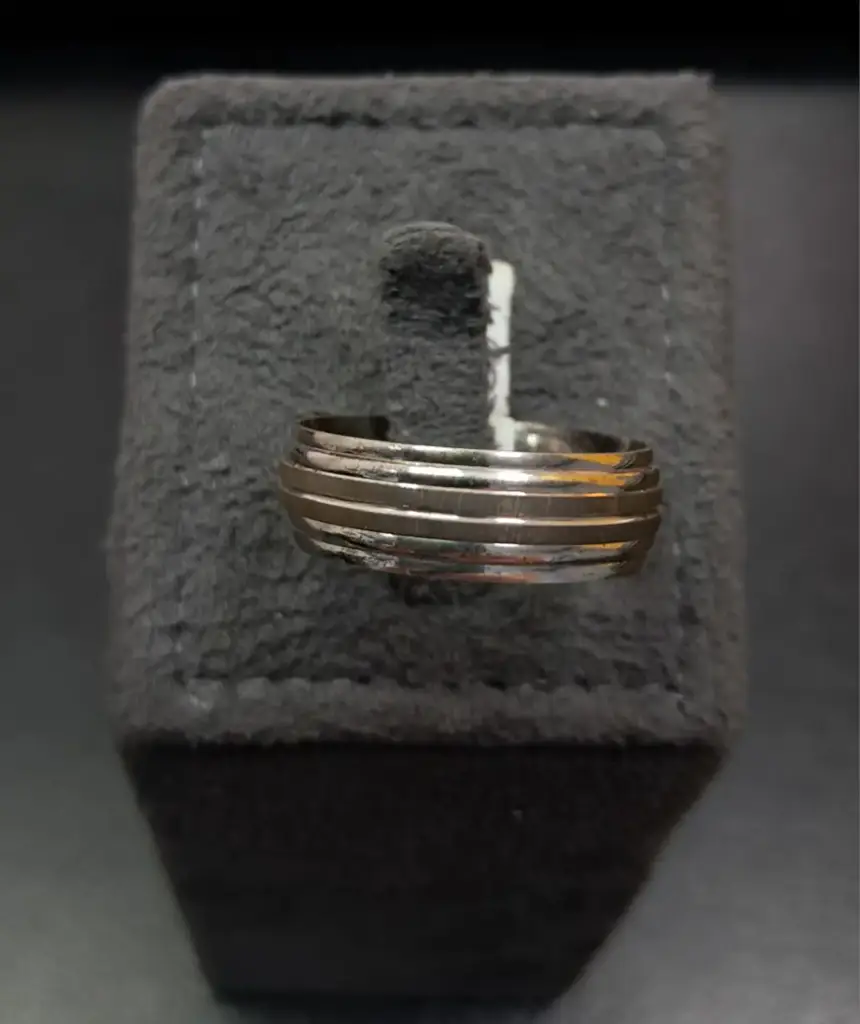 925 Sterling Silver Men’S Triple Groove Polished Ring
