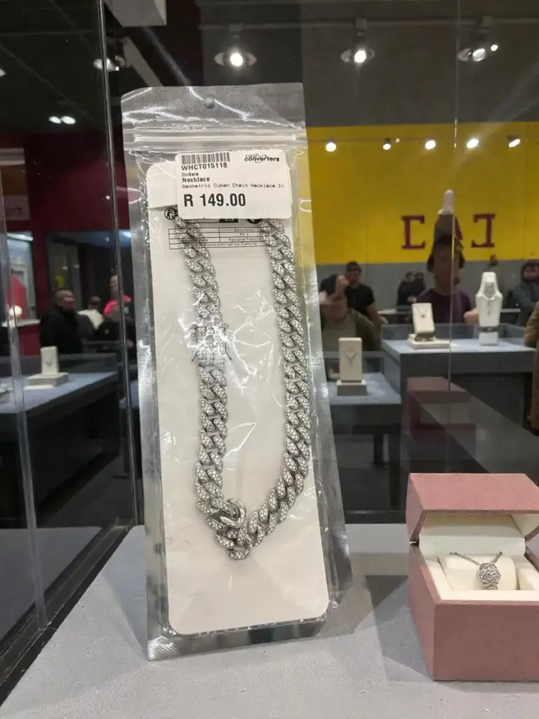 Geometric Cuban Chain Necklace Inlaid Rhinestone