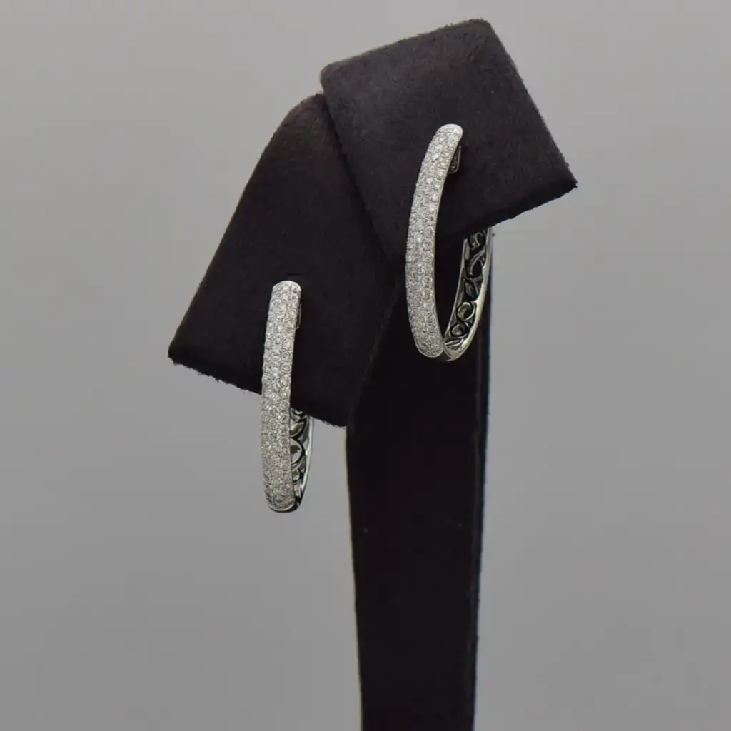 18ct White Gold Hoop Earrings