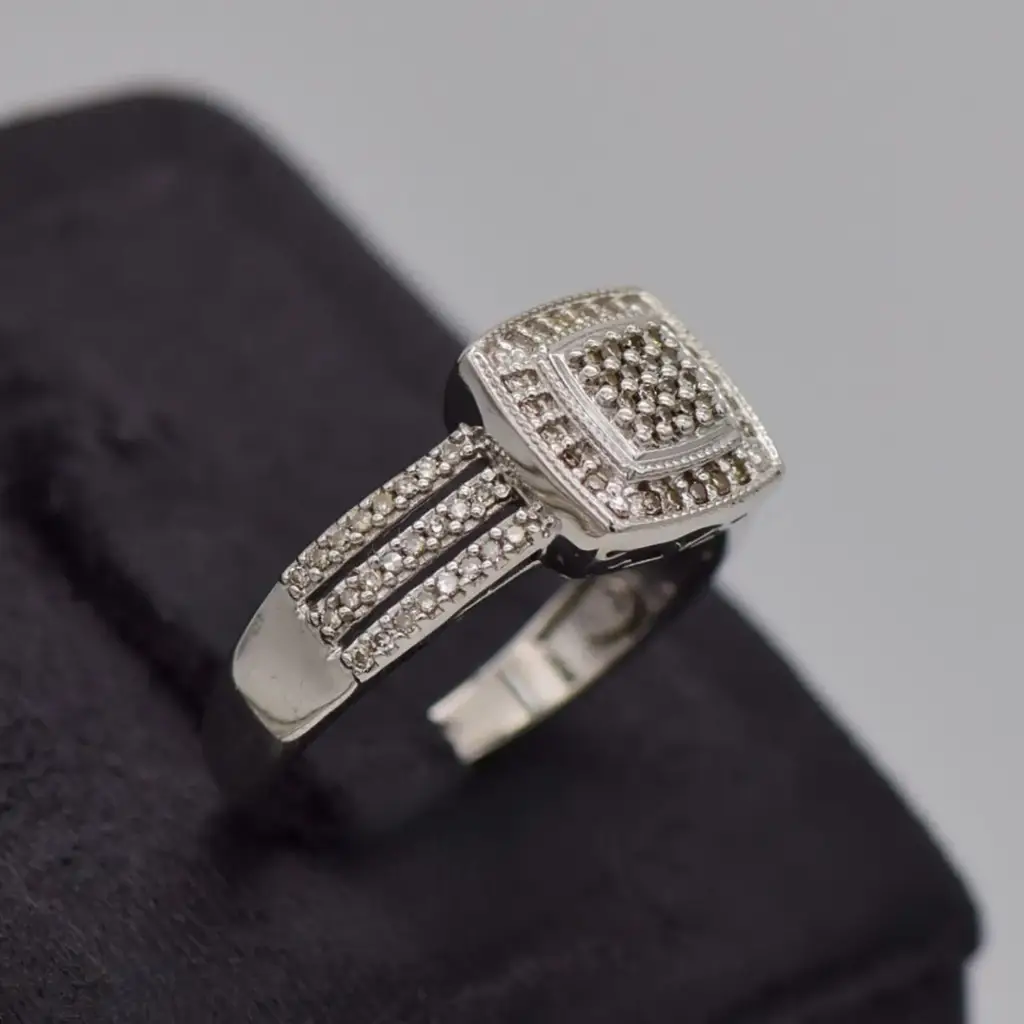 9ct White Gold Dress Ring - View 2