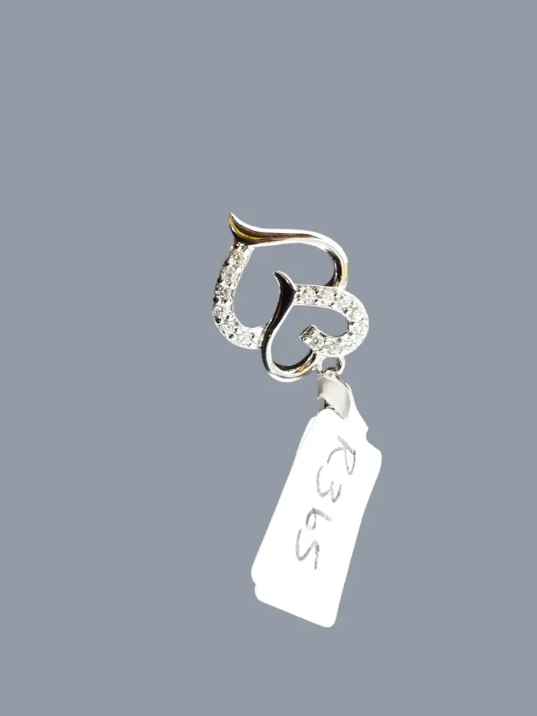 Double Heart Silver Pendant - View 2