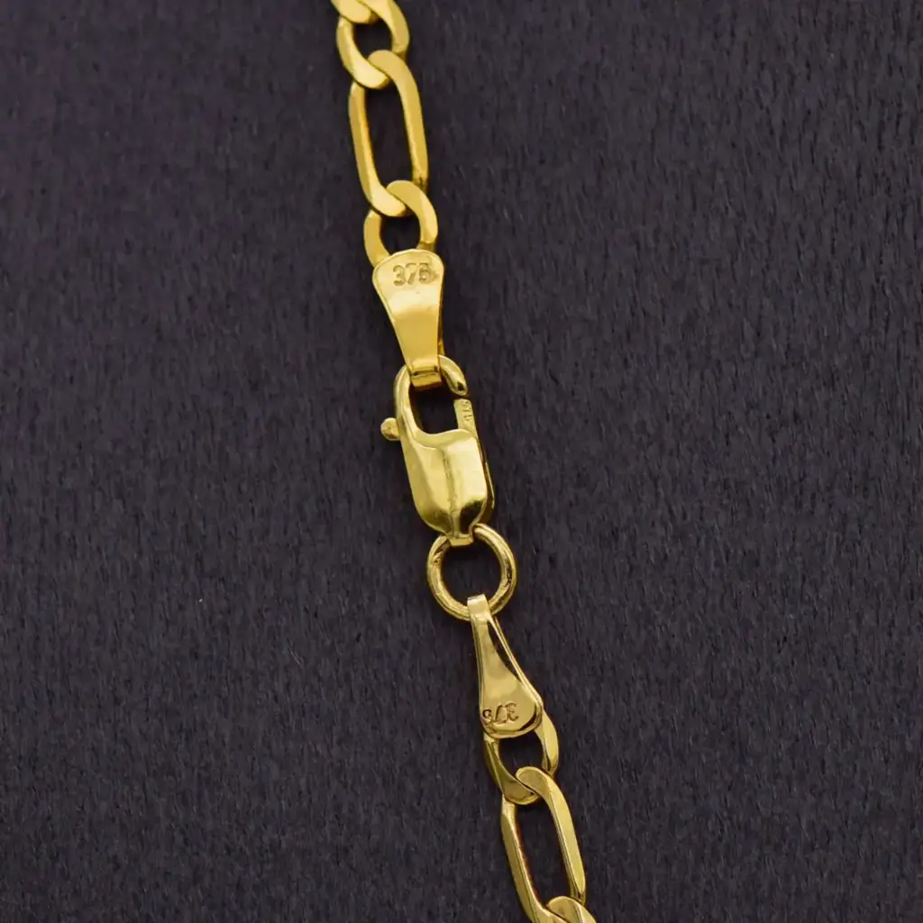 9Ct Yellow Gold Chain Figaro-Link - View 3