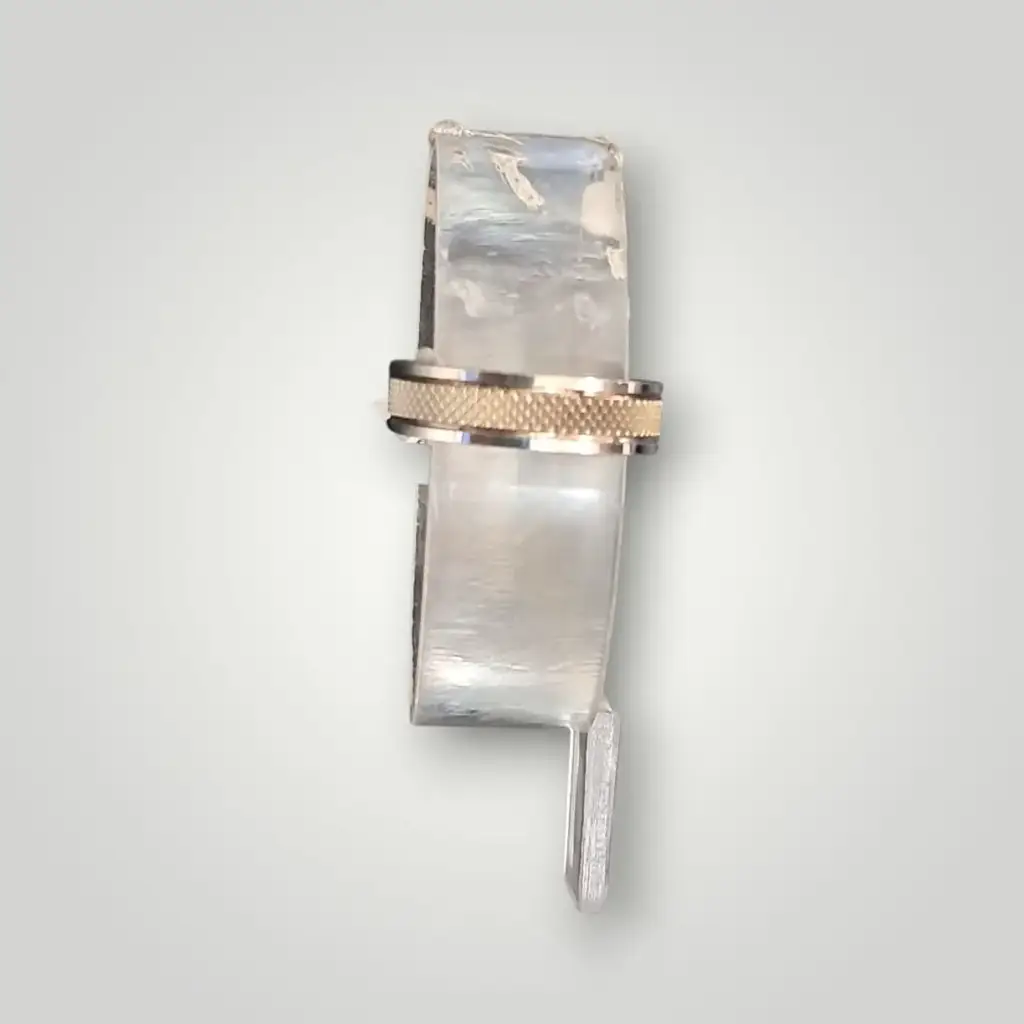 925 Sterling Silver Men’S Textured Center Band Ring - View 3