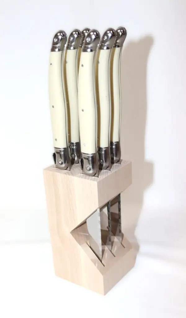 Laguiole By Andre Verdier Debutant Steak Knife Set With Stand, 6-Piece - View 2