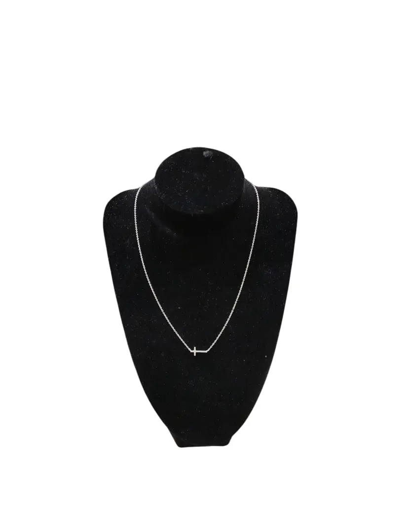 Cz Pave Cross On Anchaor Chain 925 Silver