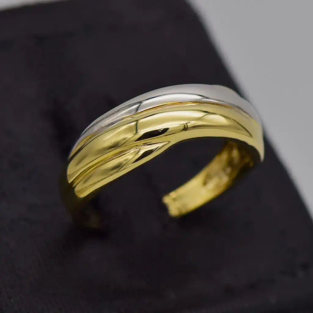 9ct Two Tone Gold Dress Ring - View 2