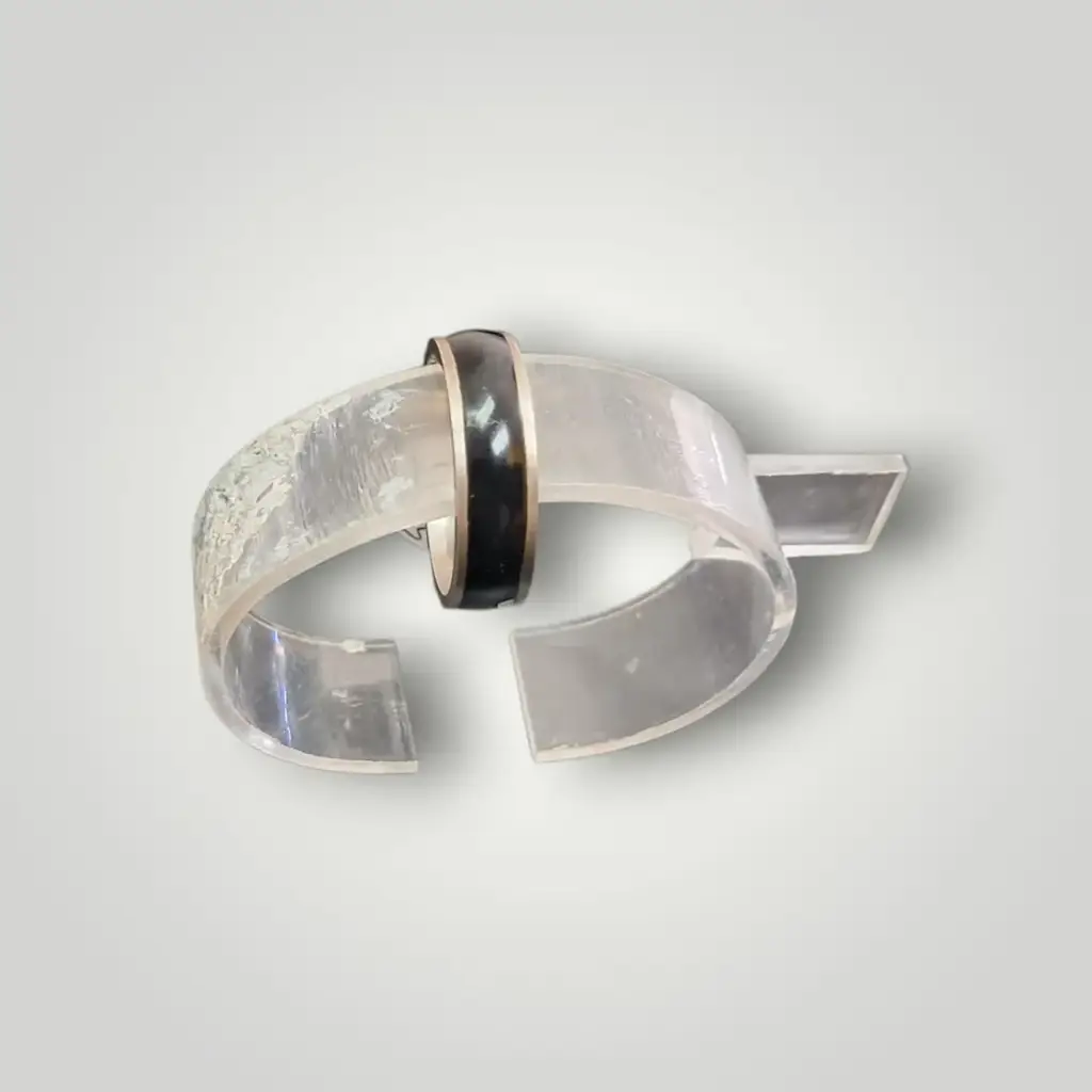 925 Sterling Silver Men’S Black Accent Ring - View 2