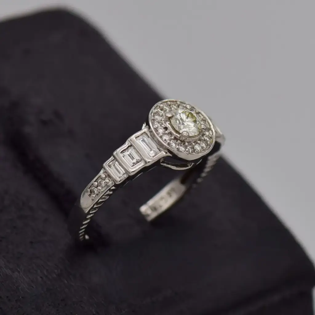 18ct White Gold Engagement Ring - View 3