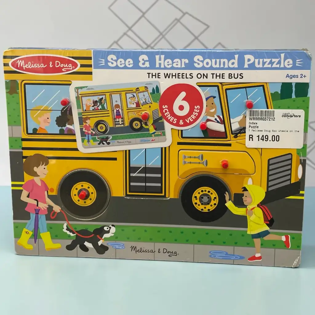 Melissa & Doug Wheels On The Bus Wooden Sound Puzzle (6 Piece)