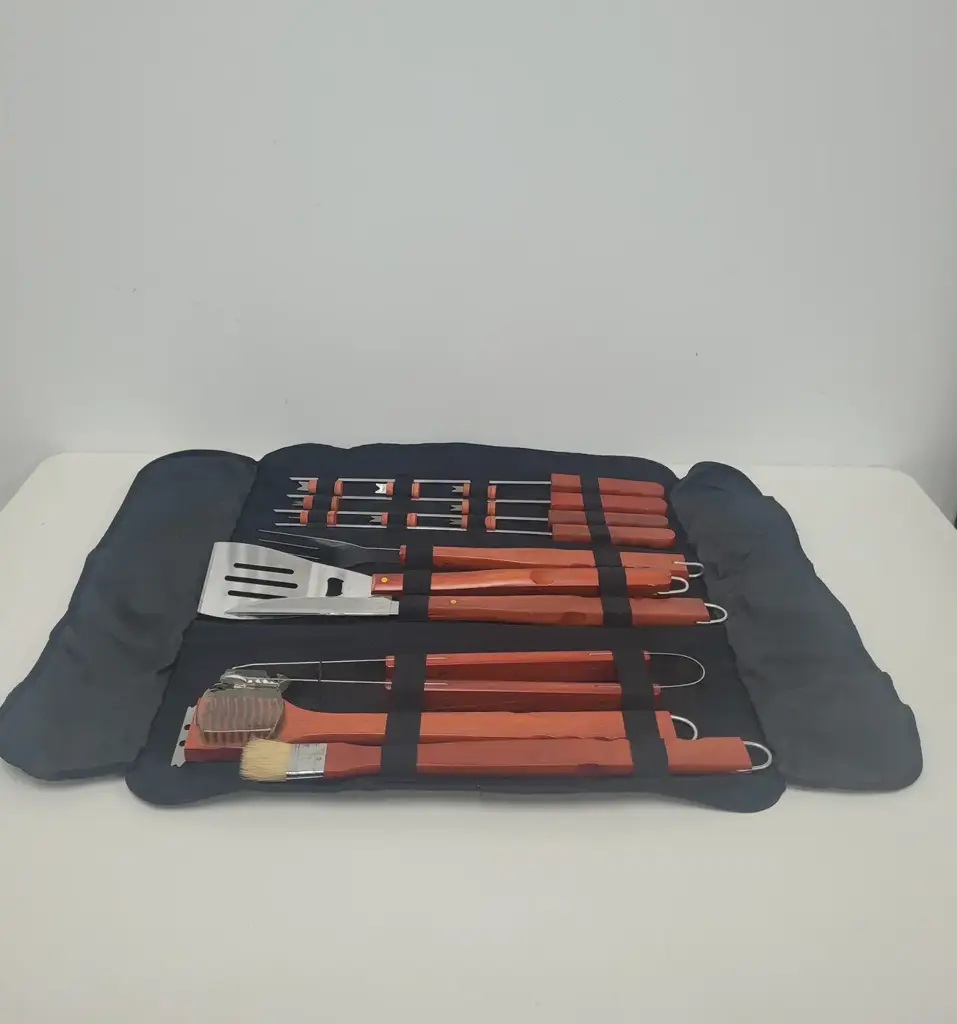 18 Piece Bbq Cooking Tool Set With Carry Bag Stainless Steel Utensils - View 2