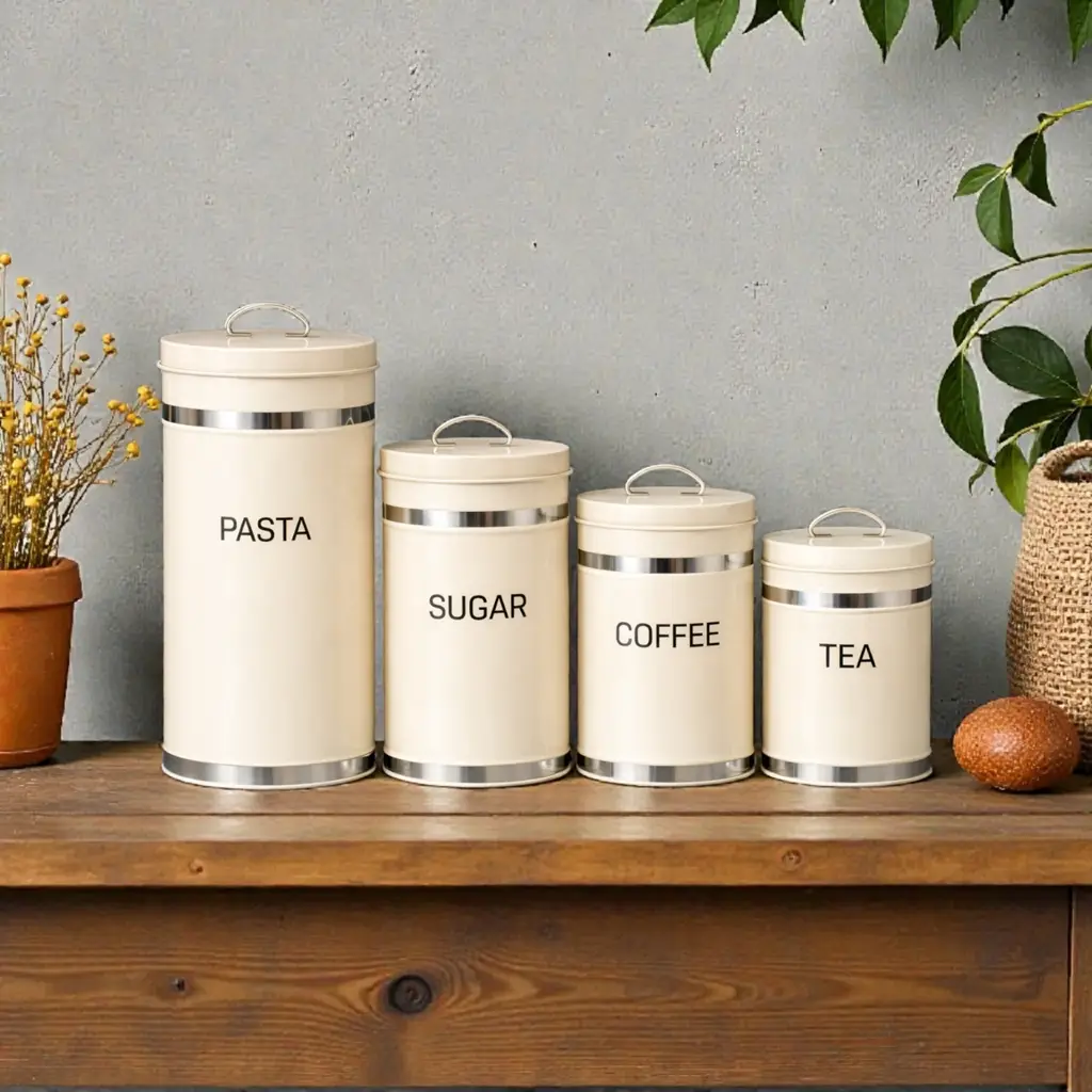 Royal Homeware Canister Set – Cream